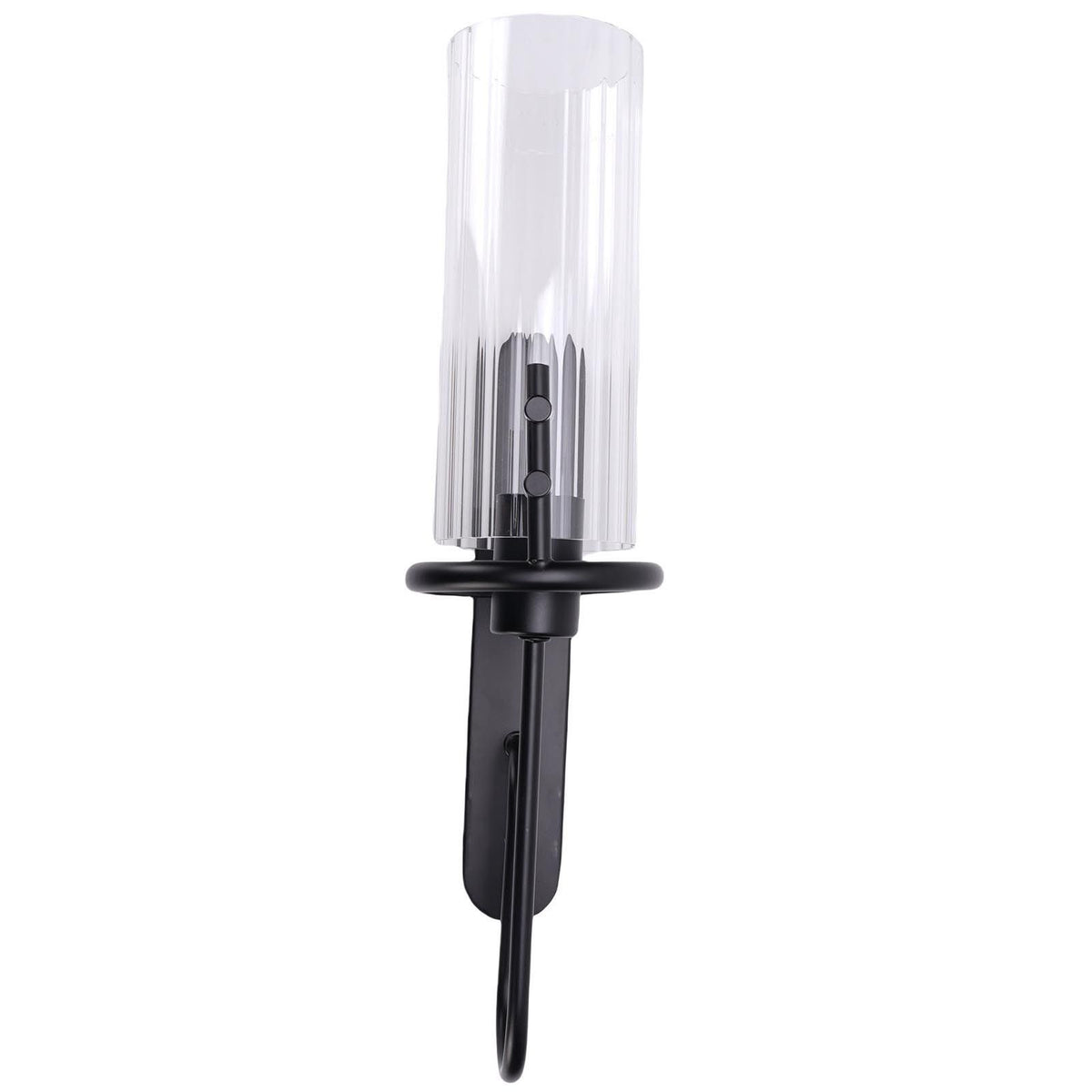 Black Wall Sconce Light Modern Indoor Wall Light Fixture with Clear Glass Shade for Dining Room Coffee Shop Hotel Bedroom Living Room Hallway