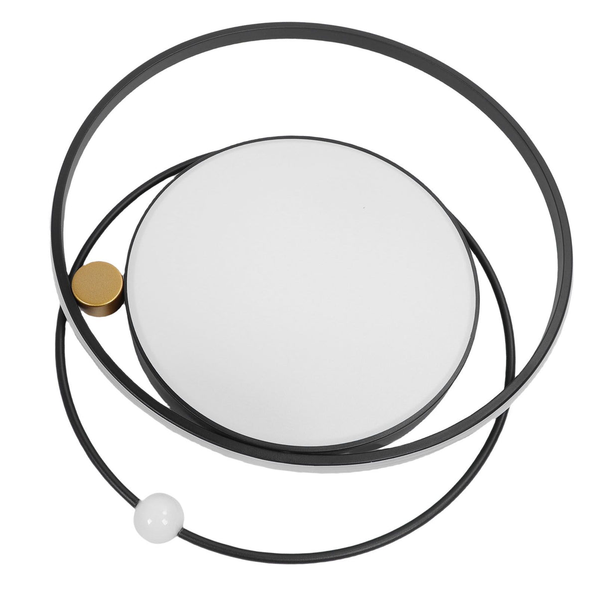 Modern LED Ceiling Light Dimmable Flush Mount Ceiling Lamp with Remote Control for Bedroom Living Room Dining Room Kitchen Black