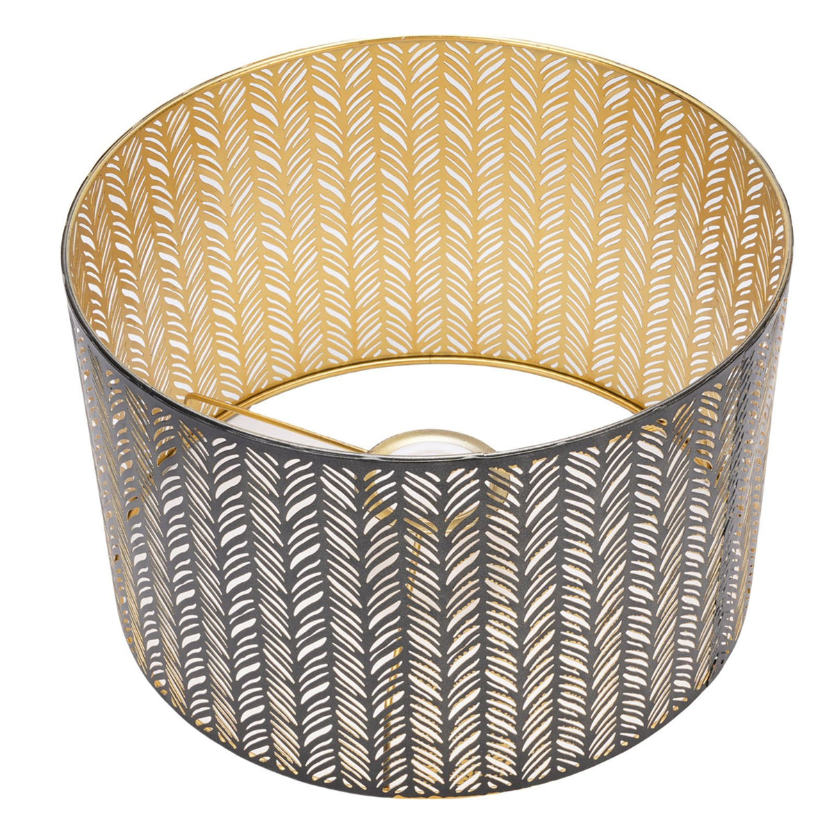 Metal Lampshade E14 E27 Iron Cylinder Shape Hollow Out Leaf Decorative Lamp Shade for Table Wall Ceiling Lamp Black and Gold