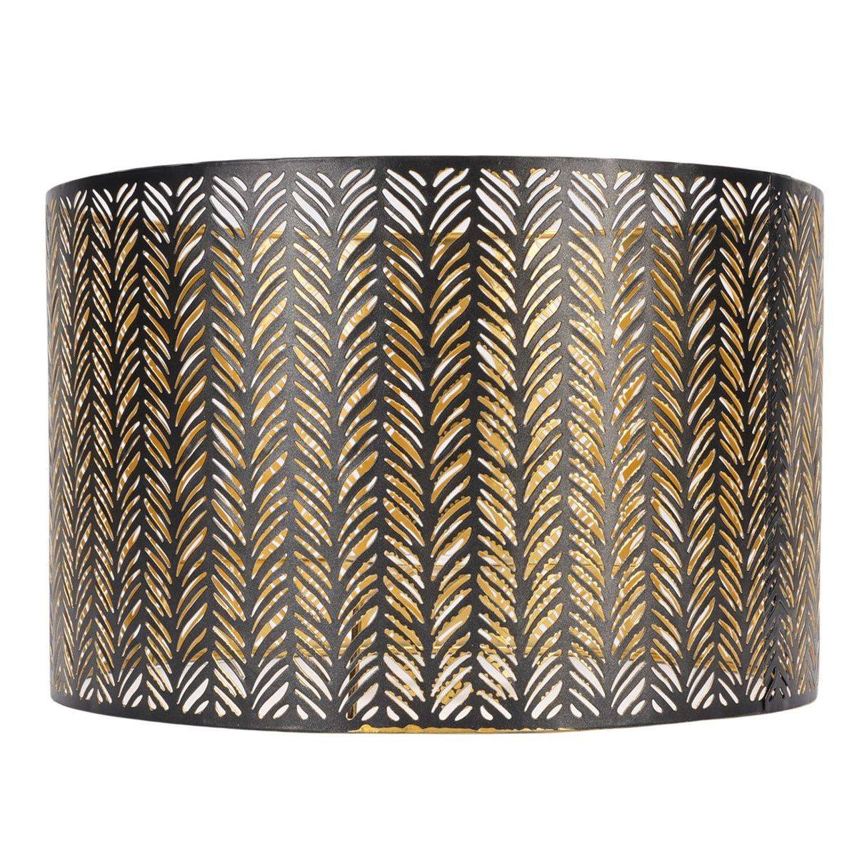 Metal Lampshade E14 E27 Iron Cylinder Shape Hollow Out Leaf Decorative Lamp Shade for Table Wall Ceiling Lamp Black and Gold