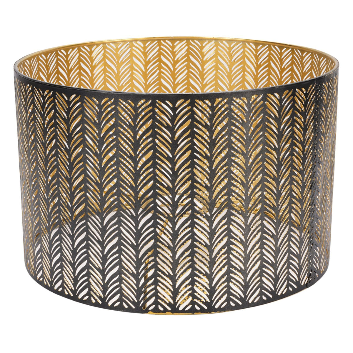 Metal Lampshade E14 E27 Iron Cylinder Shape Hollow Out Leaf Decorative Lamp Shade for Table Wall Ceiling Lamp Black and Gold