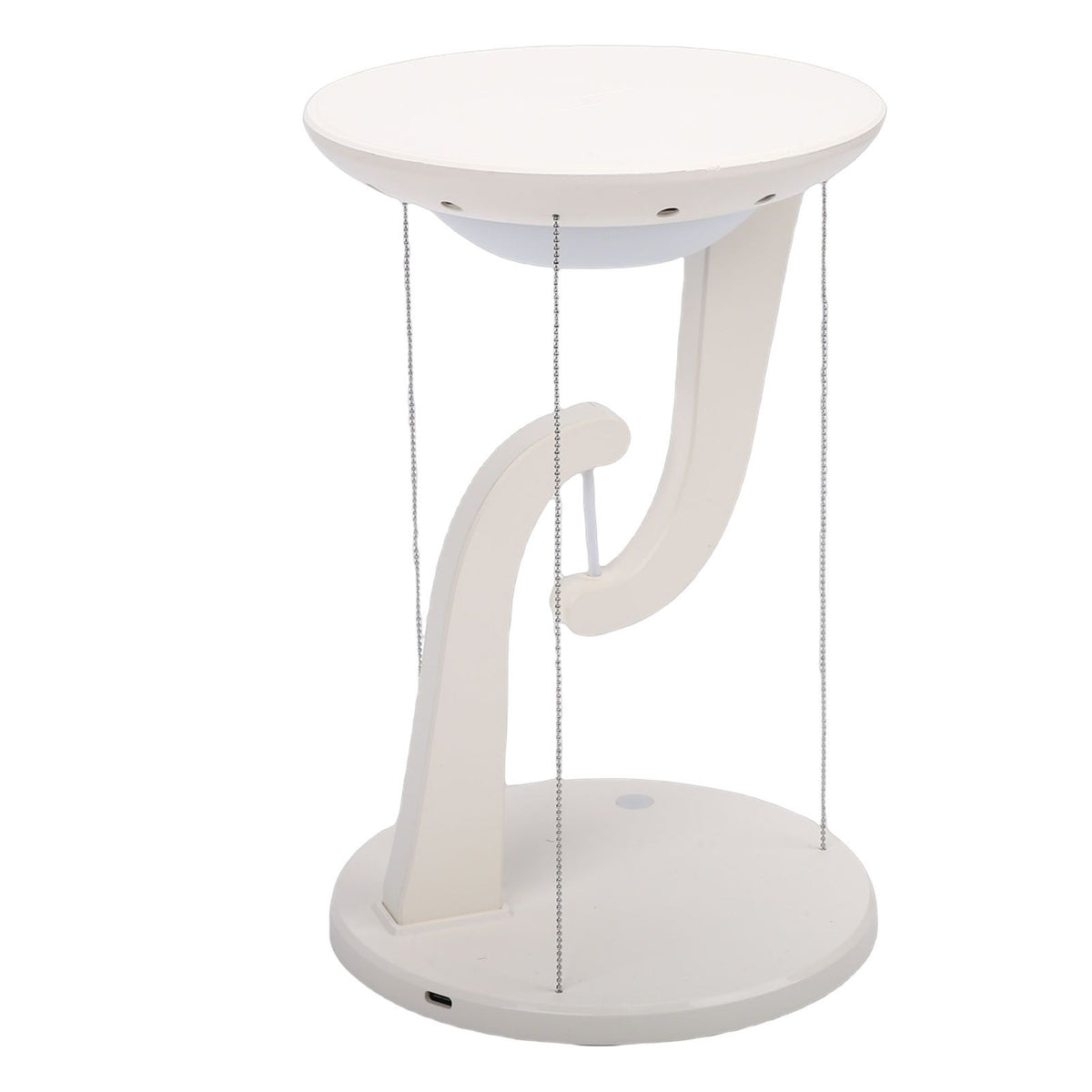 Floating Desk Lamp Round Creative USB Levitating Table Lamp with Wireless Charging for Bedroom Bedside Night Light Ornament
