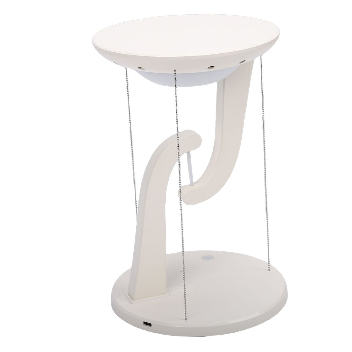 Floating Desk Lamp Round Creative USB Levitating Table Lamp with Wireless Charging for Bedroom Bedside Night Light Ornament