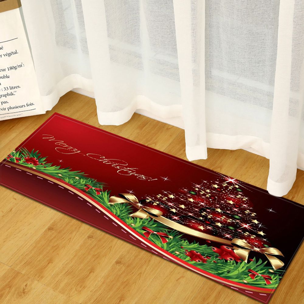 Christmas Style Non-slip Carpet Home Decoration Living Room Kitchen Bedroom Rug Door Sofa Bathroom Mat Christmas Doormat