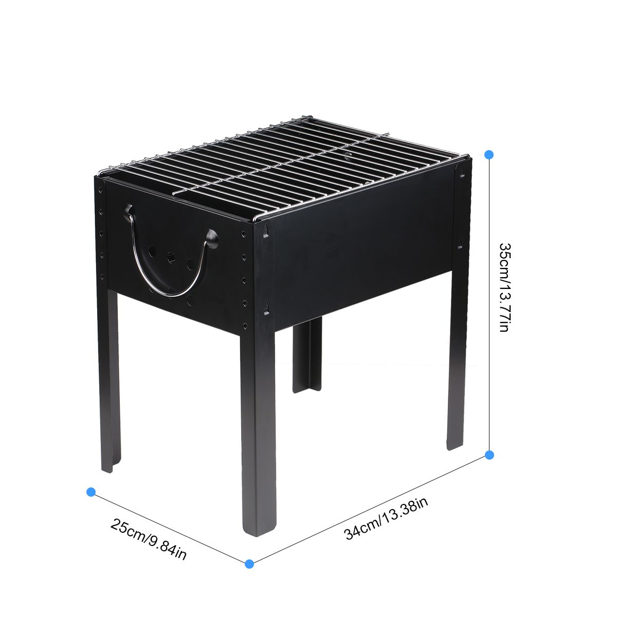 Portable Charcoal Grill Stainless Steel Cooking Grate Tabletop Charcoal Barbecue Grill for Outdoor Camping Tailgating Traveling Picnic