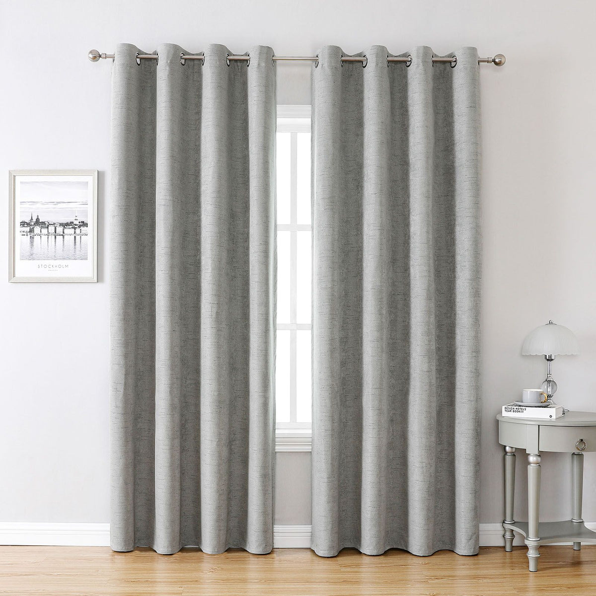 Blackout Curtains for Bedroom Grommet Insulated Room Curtains for Living Room, Set of 2 Panels