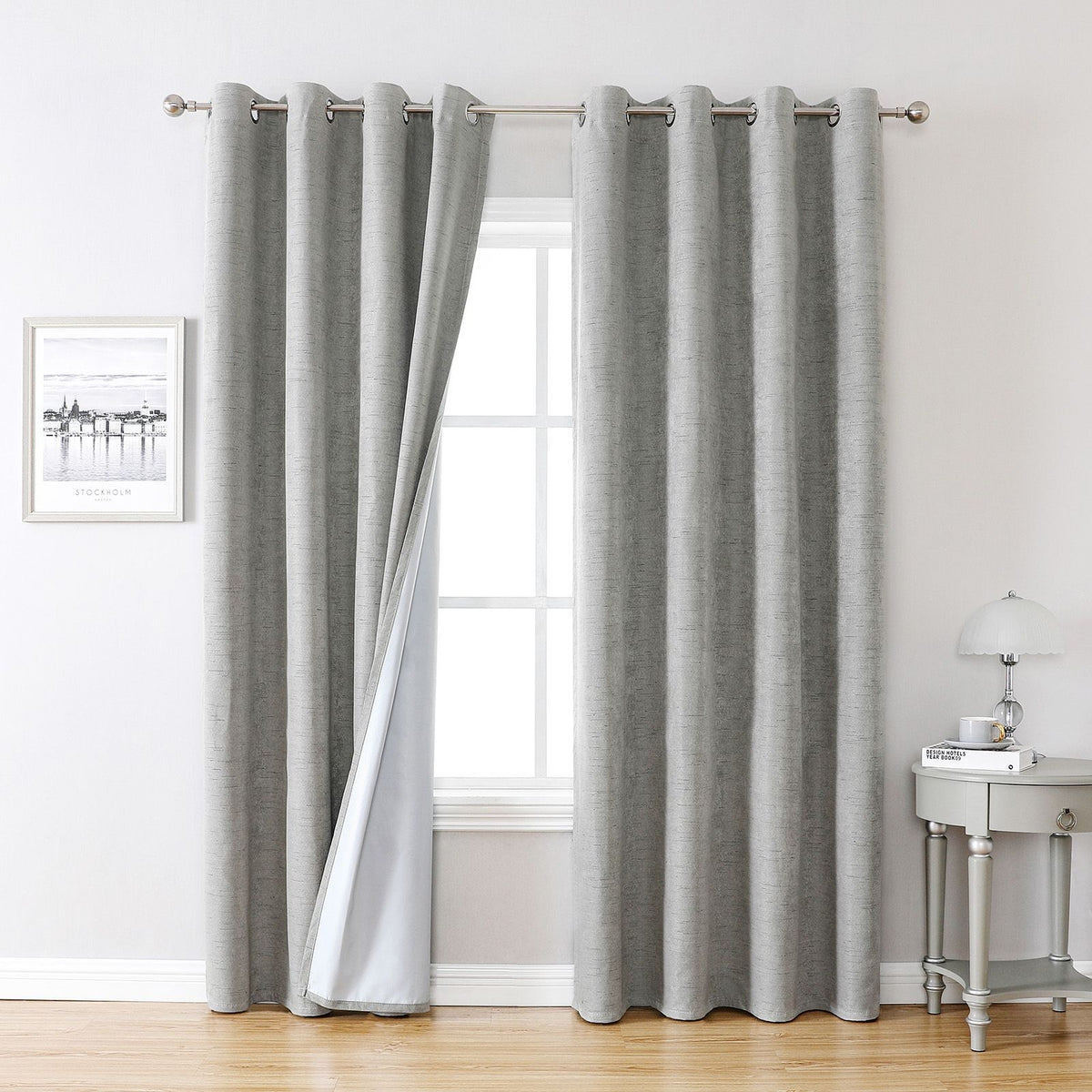 Blackout Curtains for Bedroom Grommet Insulated Room Curtains for Living Room, Set of 2 Panels
