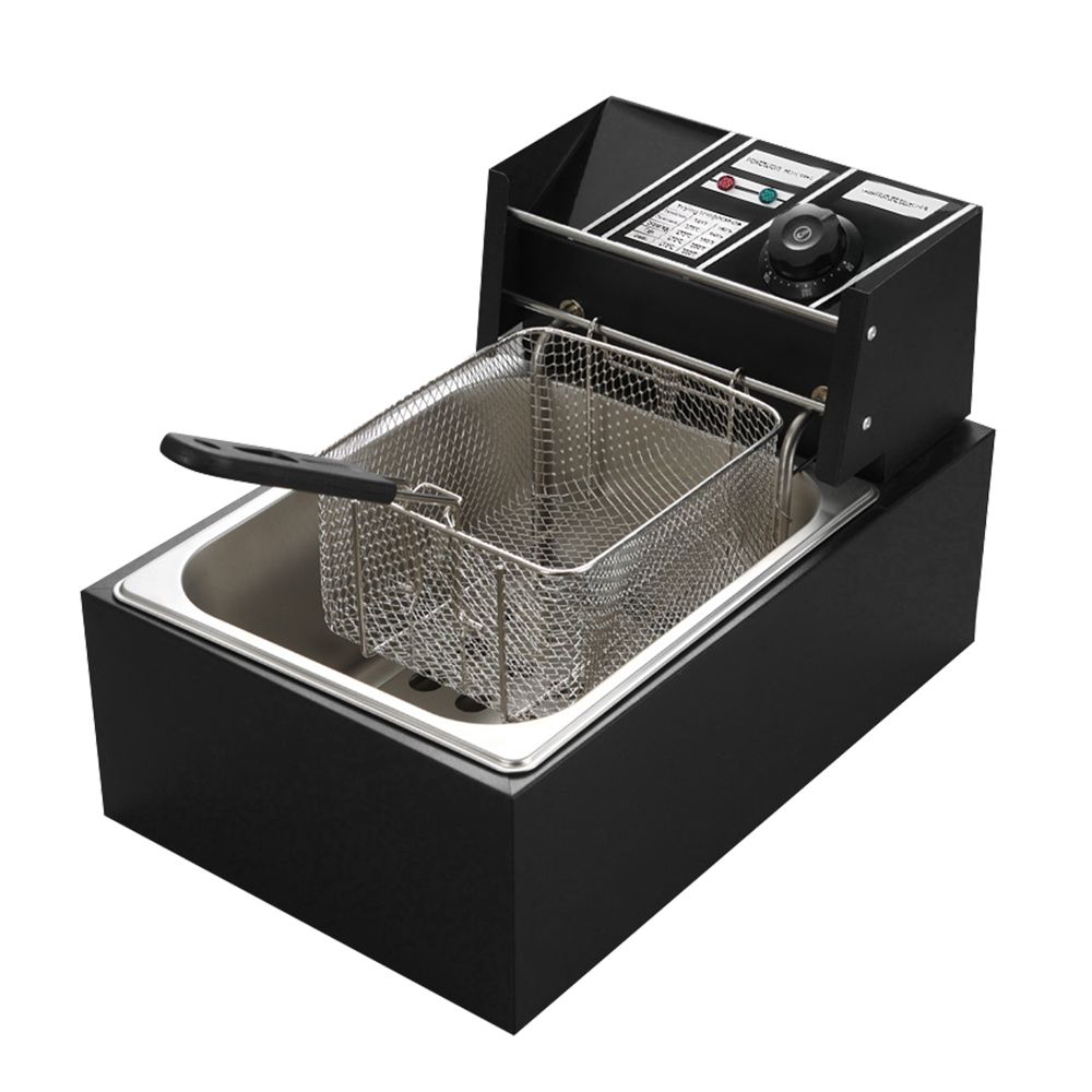 6L Electric Deep Fryer with Removable Oil Filtration Basket 1.7KW Stainless Steel 122-392℉ Automatic Thermostatic Fish Fryer Deep Fryer Pot Dishwasher Safe for Commercial Home Use