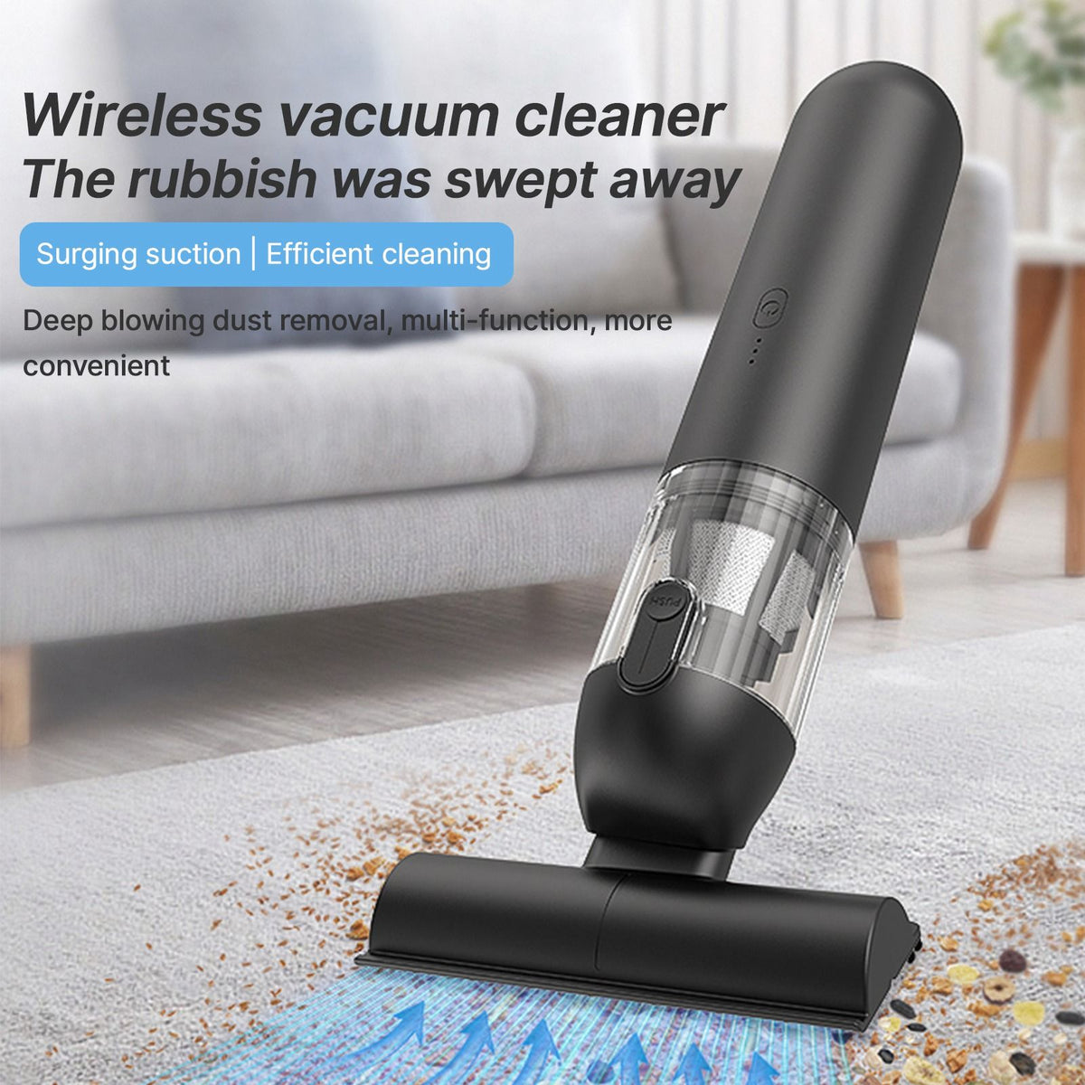Portable Vacuum Cleaner with Cleaning Inflating and Deflating Nozzle 2 Gear Rechargeable Cordless Mini Vacuum Cleaner with Storage Charging Base Removable Dust Cup for Home Sofa Keyboards Car interior Air Mattress