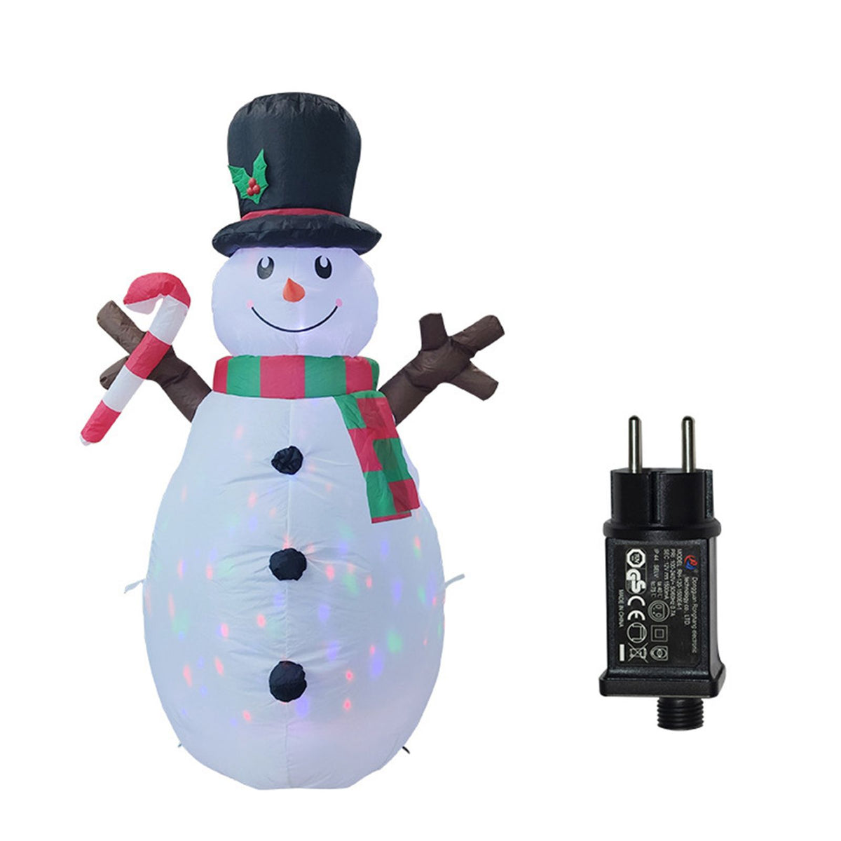 Christmas Inflatables Outdoor Decorations Tree Branch Snowman 5.2 FT Built-in Rotating Multicolor Lights LED Lights and Air Blower Blow Up Christmas Decorations for Outdoor Yard Lawn Garden Decor