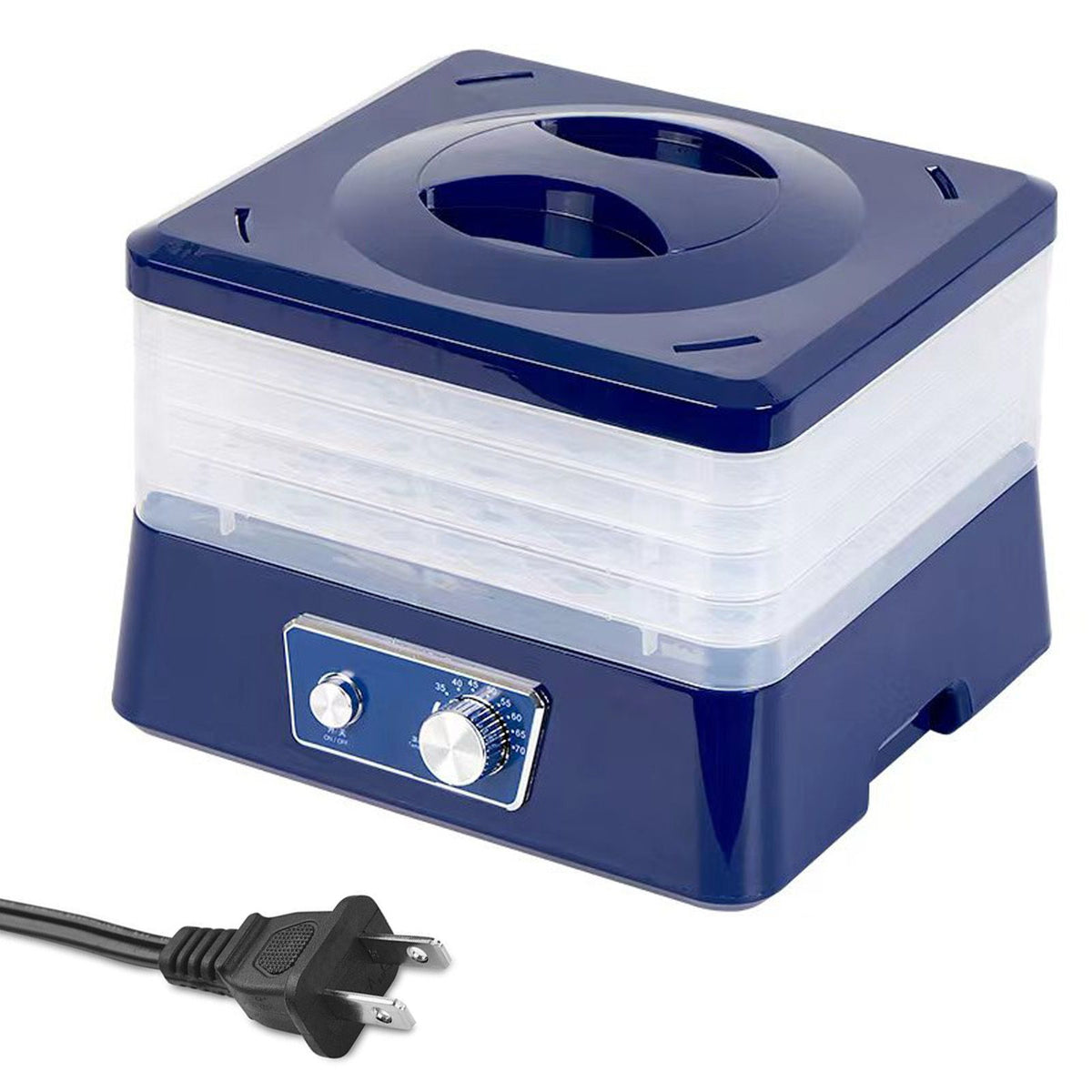 Dehydrators for Food and Jerky with 5 Drying Racks 95-158℉ 8 Gears Temperature Adjustable Vegetable Fruit Dehydrator with Large Knob Control and Clear Food Grade PP Grill Rack