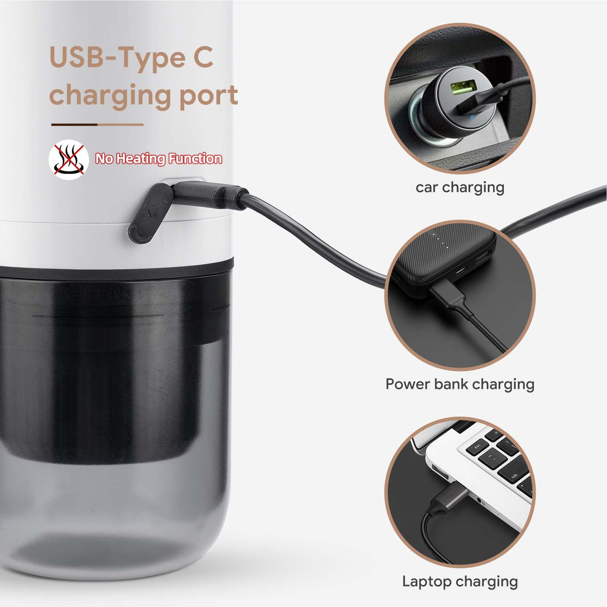 4-in-1 Portable Espresso Coffee Maker Work with NES/DG Capsule and Ground Coffee Cordless 17Bar Rechargeable Electric Coffee Machine Built-in 2600mAh Battery for Home Car Travel(No Self Heating)