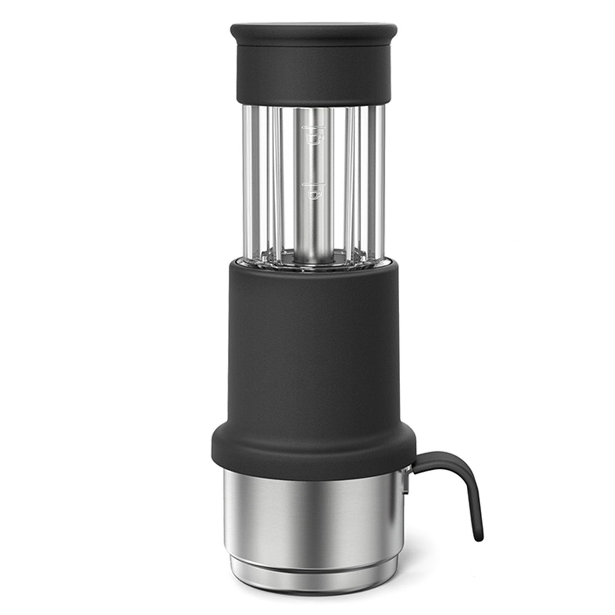 Portable Coffee Maker 2 in 1 Travel Coffee Machine Compatible NES Capsule and Ground Coffee Manual Hand Press Coffee Maker with 120ml Stainless Steel Cup 80ml Water Tank Cup Adapter Bracket