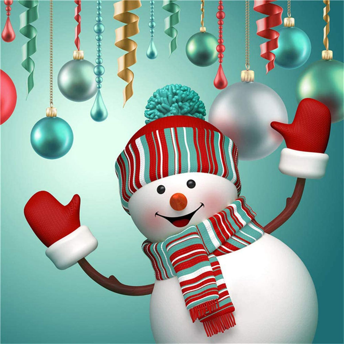3D Christmas Decorative Stairs Decal Stairway Stickers Family Decor Waterproof #Snowman