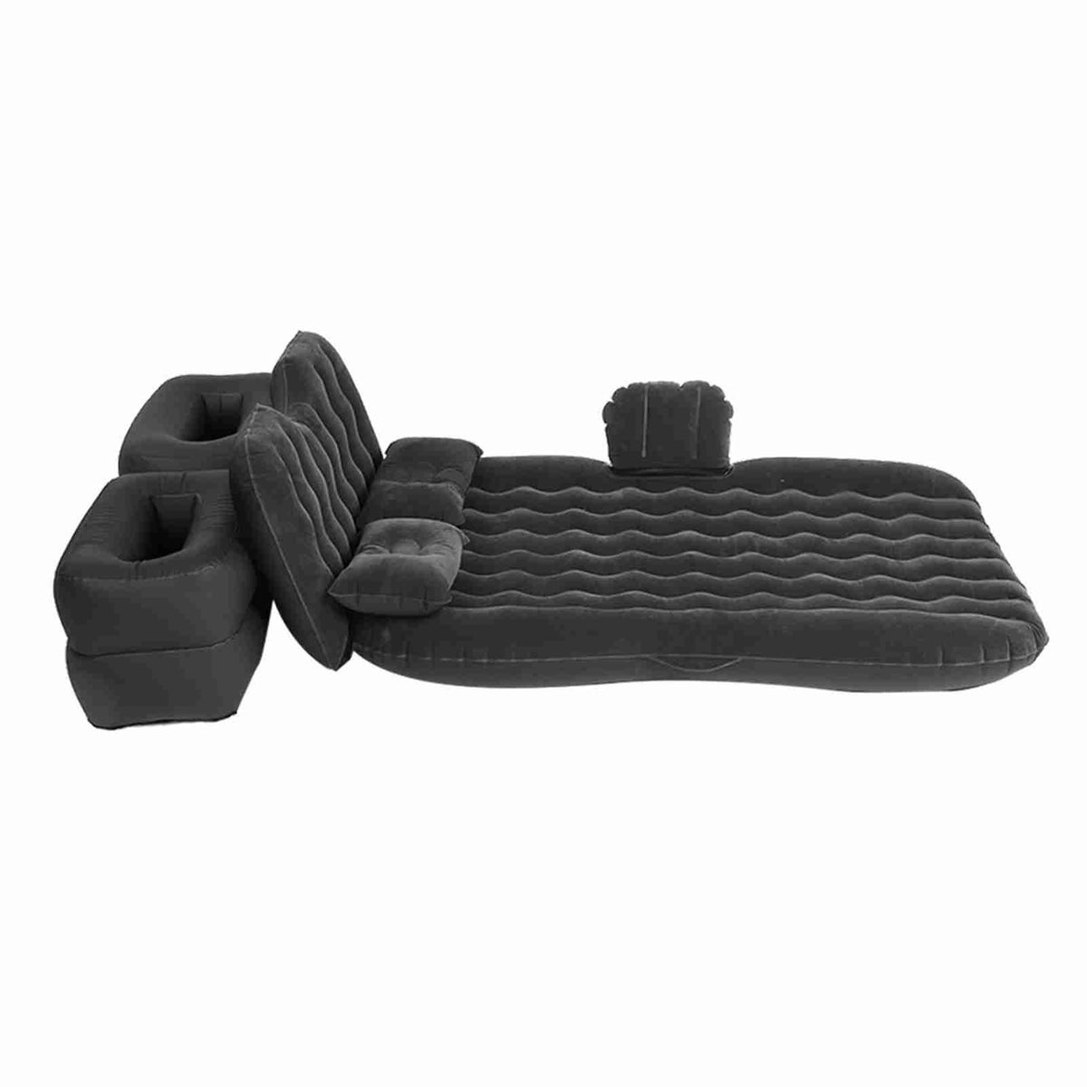 Inflatable Bed Mattress Indoor Outdoor Camping Travel Car Back Seat Air Beds Cushion(Black)