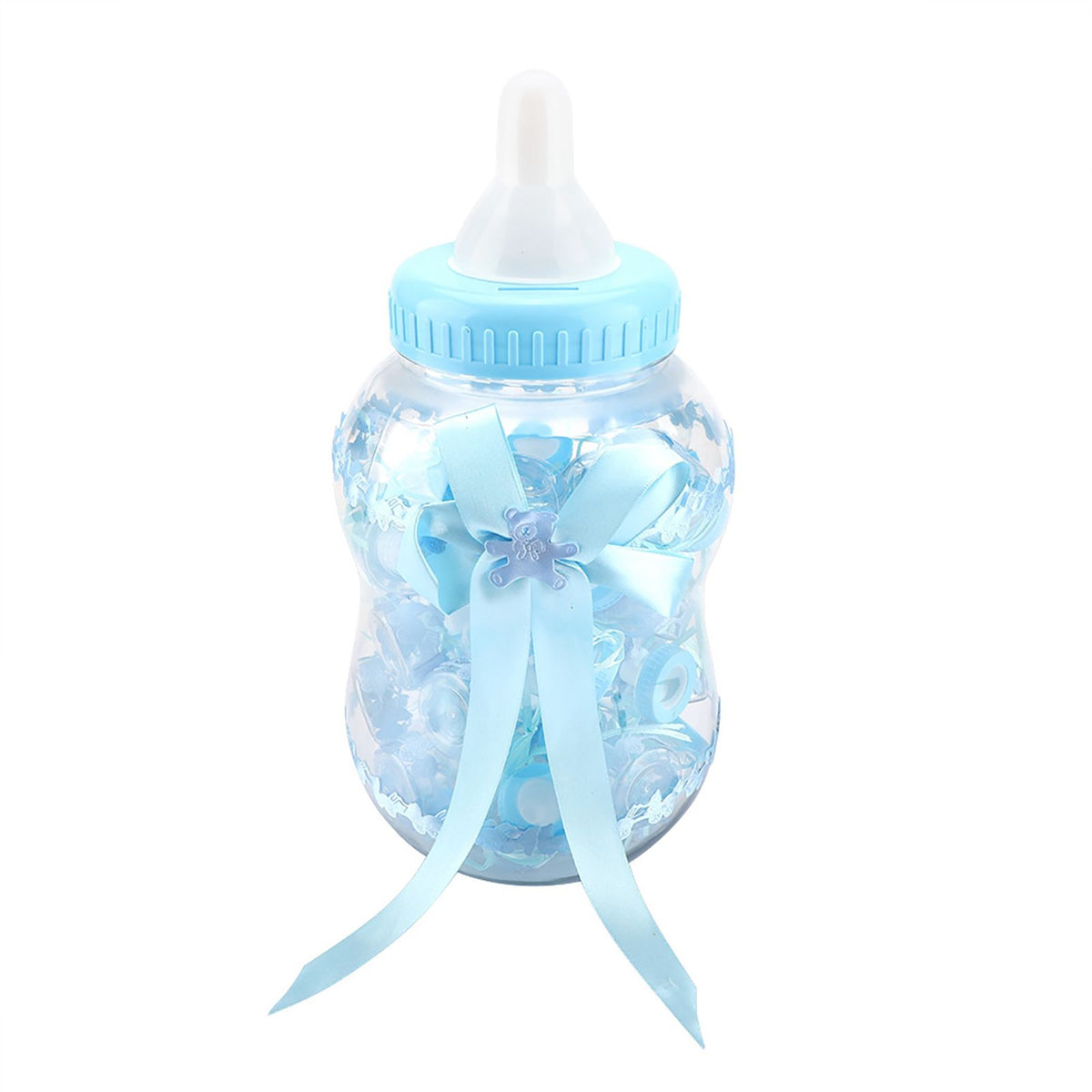 30pcs Cute Feeding Bottle Shape Candy Boxes for Event Christening Party Decoration Blue