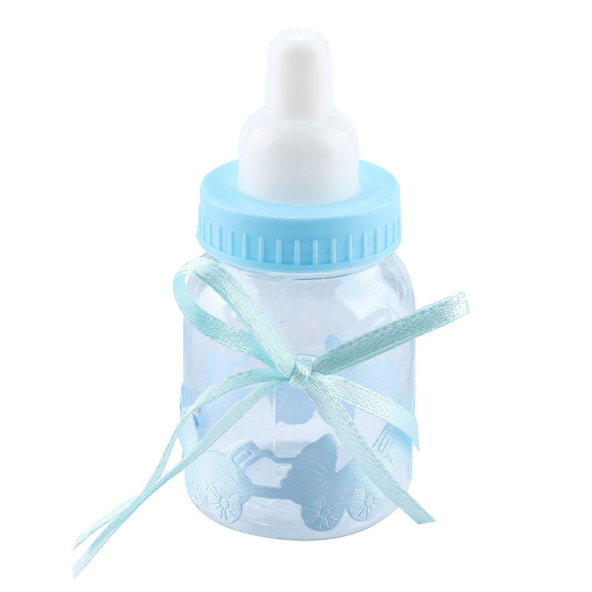 30pcs Cute Feeding Bottle Shape Candy Boxes for Event Christening Party Decoration Blue