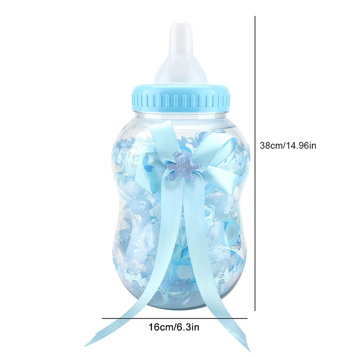 30pcs Cute Feeding Bottle Shape Candy Boxes for Event Christening Party Decoration Blue