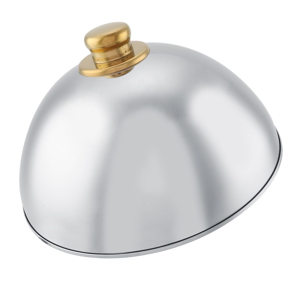 Stainless Steel Kitchen Restaurant Dining Food Serving Platter Lid Dome Plate Cover (Small)