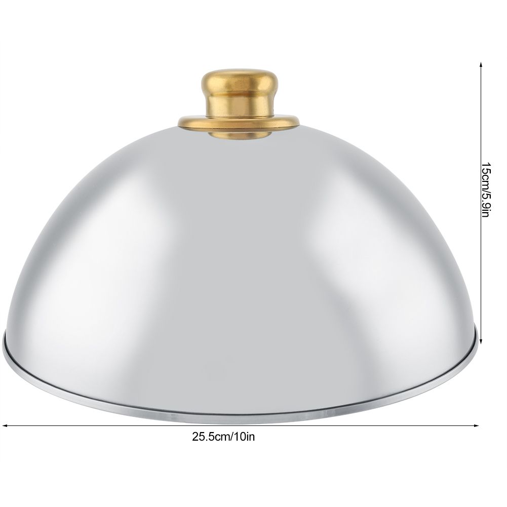 Stainless Steel Kitchen Restaurant Dining Food Serving Platter Lid Dome Plate Cover (Small)