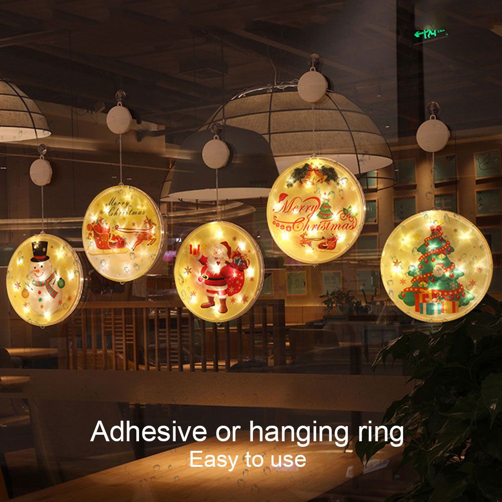 Led Sucker Decorative Lights Christmas Lamp Festive Christmas Battery Lights Window Star Lights Atmosphere Arrangement Light String 6 Styles Avaialble
