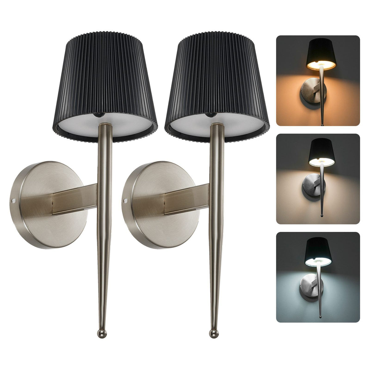 Modern Decorative Wall Sconce Solar-powered Wall Light Indoor Outdoor Wall Lighting Fixture Wall-mounted Lamp for Living Room Beadroom Study Porch Yard