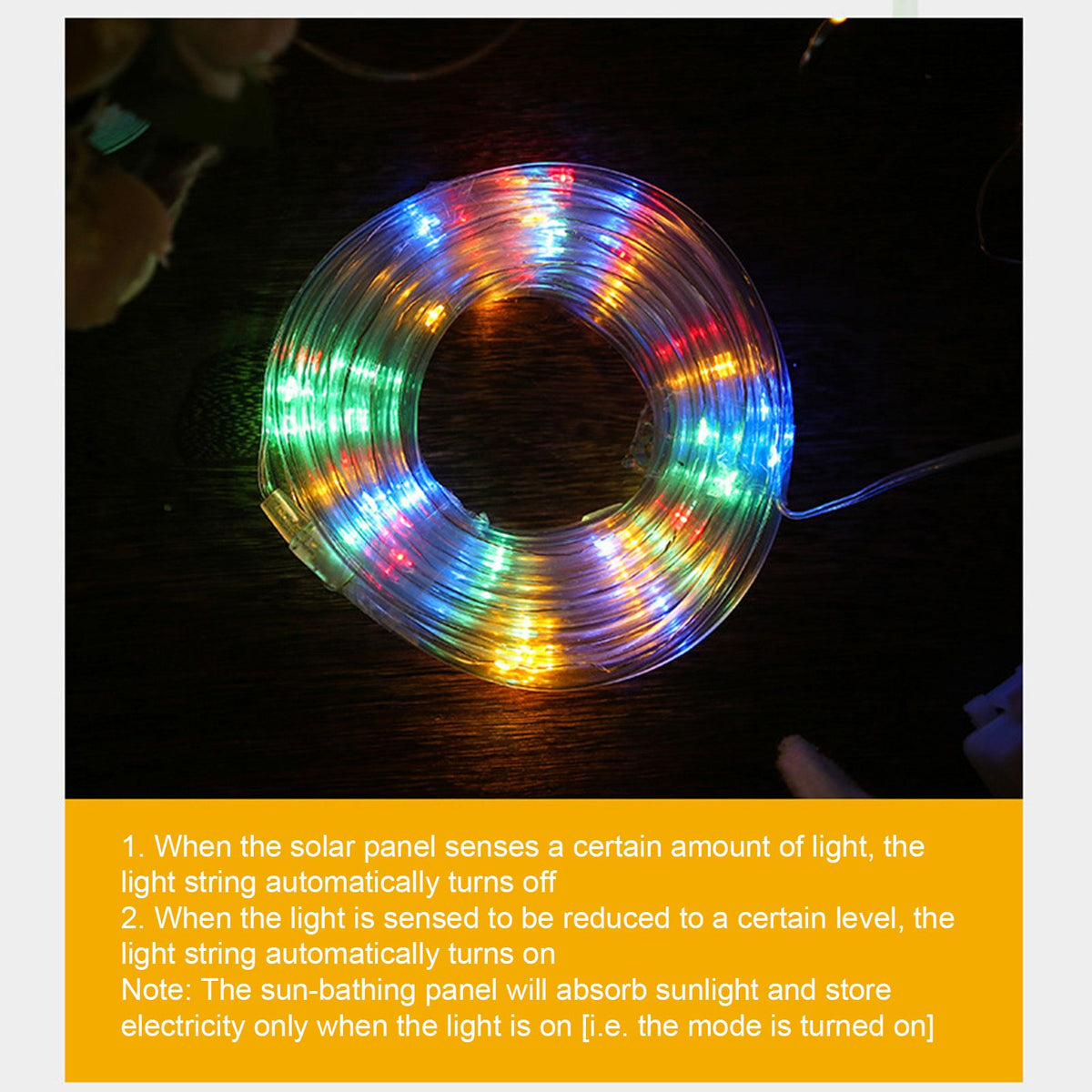 Solar LED Tube Lights Decorative String Lights Outdoor Garden Landscape Lighting Festive Party Wedding Lights