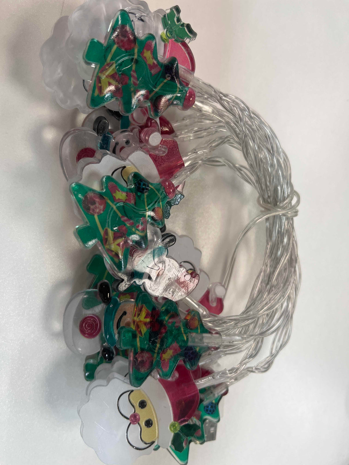 Christmas Light Strings Snowman Santa Christmas Tree Ornaments Festive Window Dressing Lights Warm White LED Xmas Lights for Holiday Decoration