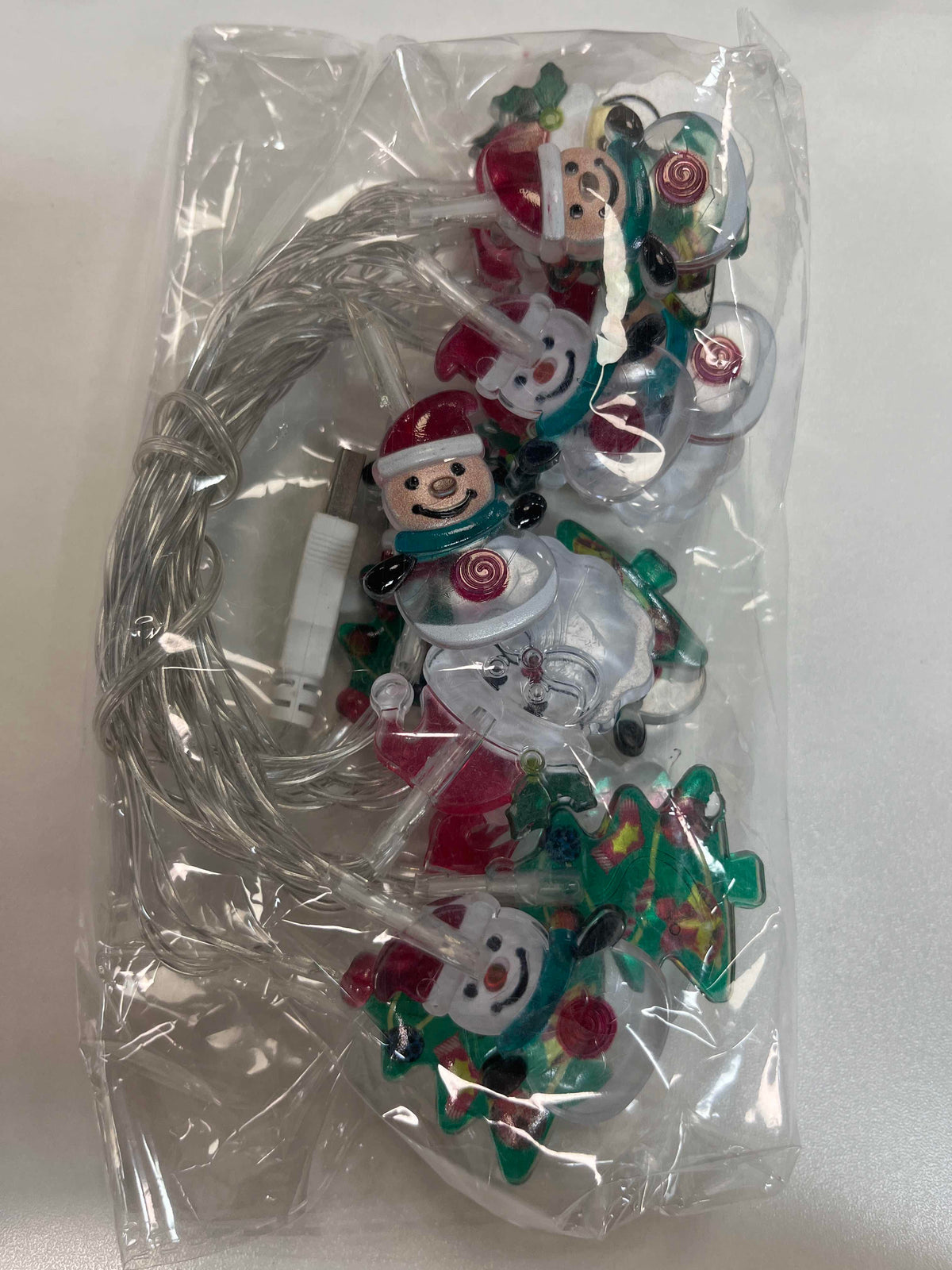 Christmas Light Strings Snowman Santa Christmas Tree Ornaments Festive Window Dressing Lights Warm White LED Xmas Lights for Holiday Decoration