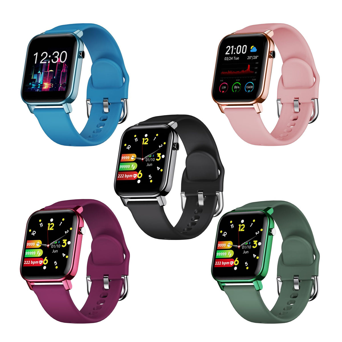 Smart Sports Band Fitness Activity Tracker Smart Watch Heart Rate Sleep Monitor Smartwatch BT 4.2 Bracelet 1.4-inch Touch Screen IP68 Waterproof Call Information Reminder Step Calorie Counter