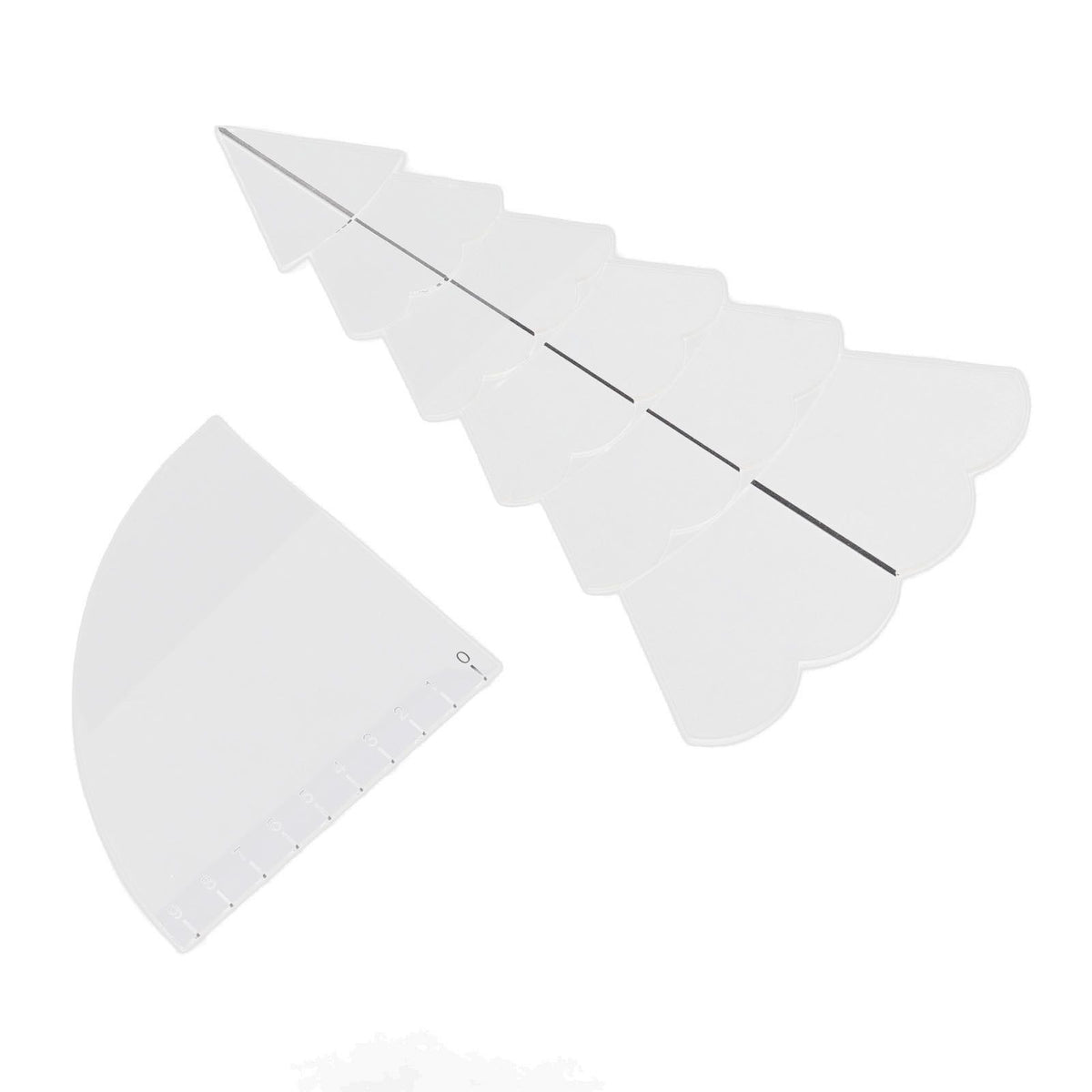Handmade Christmas Tree Quilting Set Transparent Acrylic DIY Sewing Pattern Template Ruler Tool Set for Bowl Mats Making S