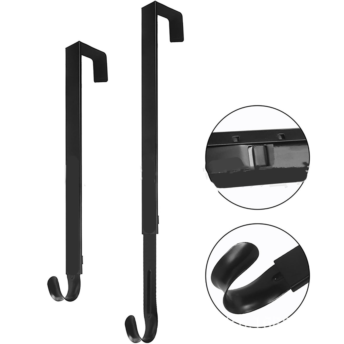 Adjustable Wreath Door Hanger Damage Free Wreaths Hanging Over The Door Hooks Iron Door Hanger for Christmas Wreath Black