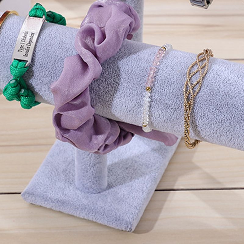 Jewelry Display Stand Simple Fashionable Bracelet Scrunchies Holder for Home Jewelry Store Showcase Grey Double Row