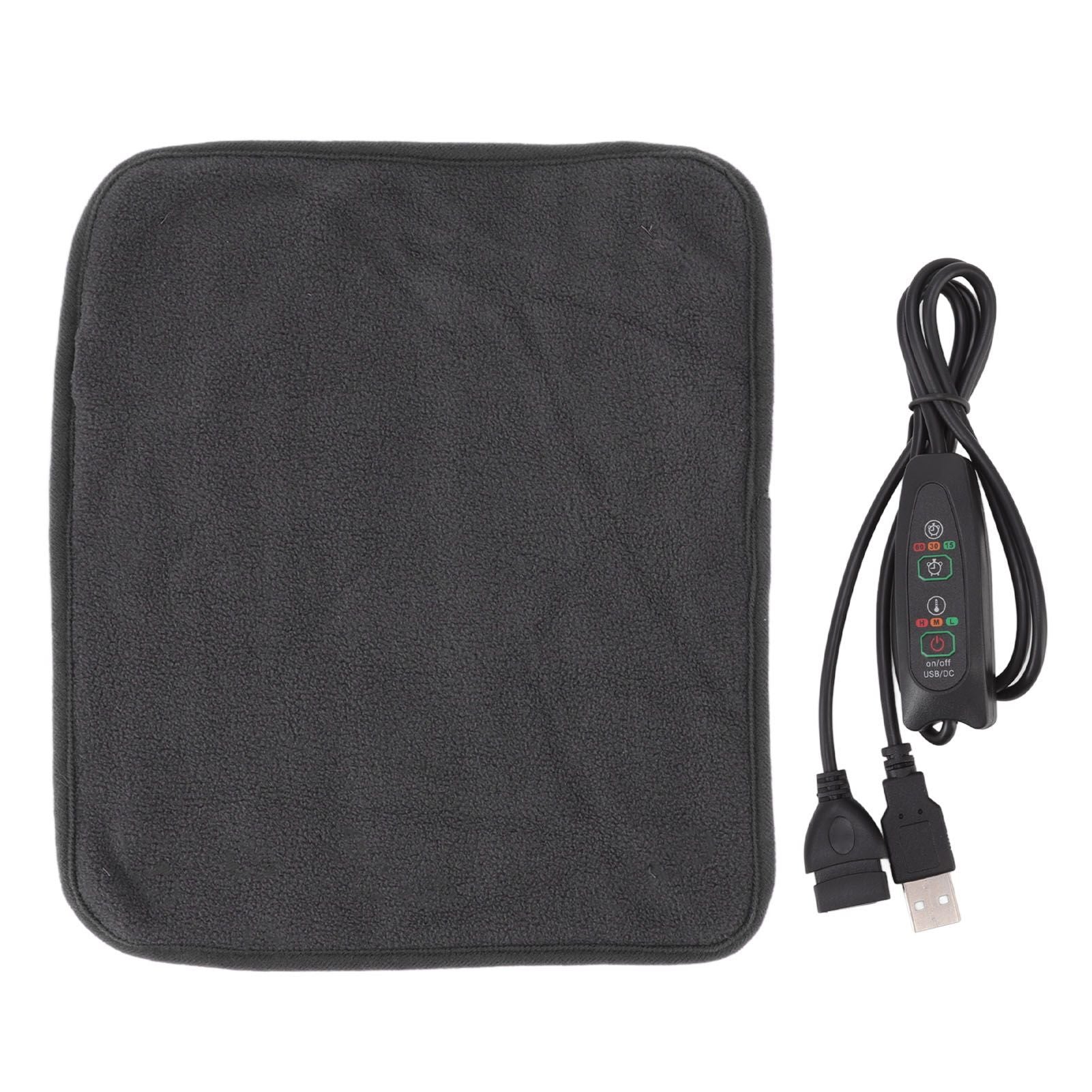 Portable USB Heating Pad Shoulder Neck Leg Waist Heating Pads with Multi Level Temperature Adjustment Timing Dark Gray