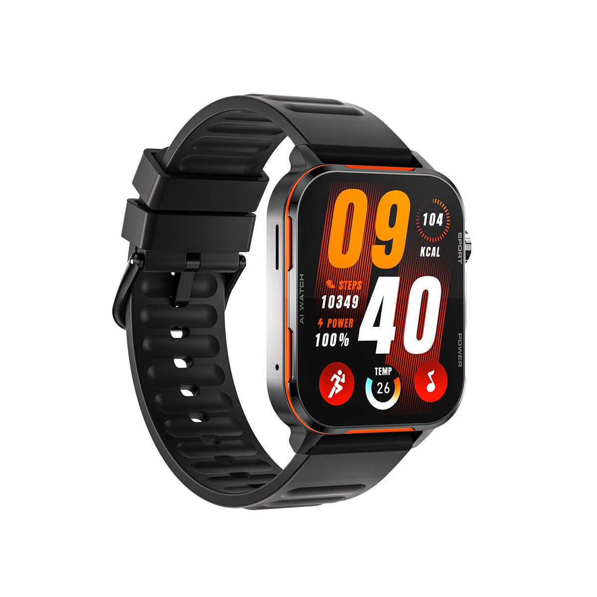 AI-WATCH2 Full Touch Screen Smart Fitness Watch for Men Women，black