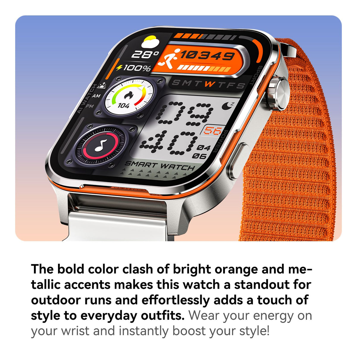 AI-WATCH2 Full Touch Screen Smart Fitness Watch for Men Women，black