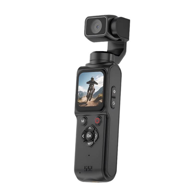AT-M105 Pocket Gimbal Vlog Camera, 4K HD Handheld Video Camera，black，16GB