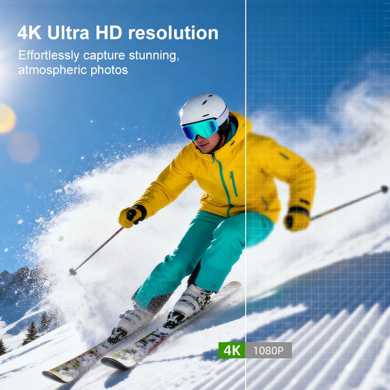 AT-M105 Pocket Gimbal Vlog Camera, 4K HD Handheld Video Camera，white，16GB