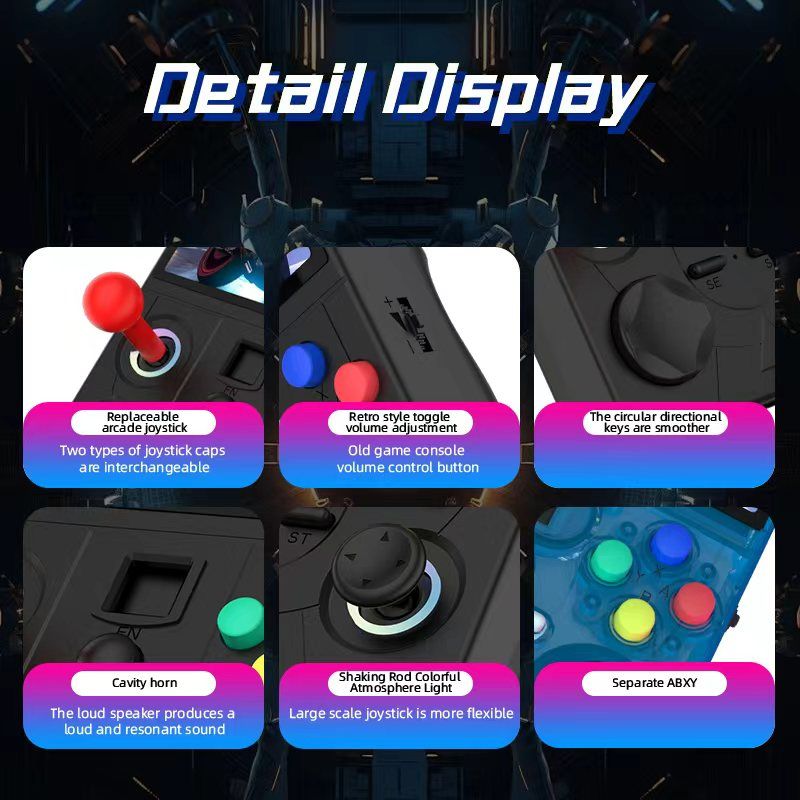DC40V Retro Handheld Game Console, 4 Inch IPS Display, 64GB 20000+ Preloaded Retro Games，black