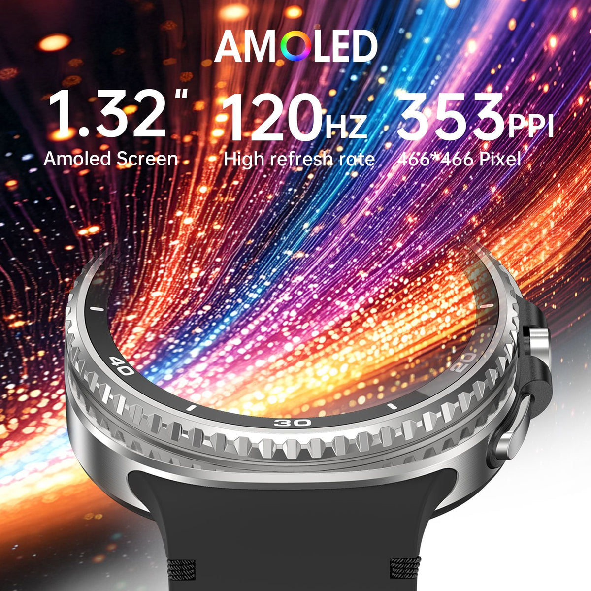 Watch8Classic-SU02 Smart Watch, Full Touch Screen Silicone Sports Wrist Watch for Men Women，Black