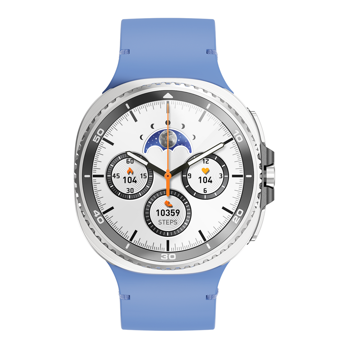 Watch8Classic-SU02 Smart Watch, Full Touch Screen Silicone Sports Wrist Watch for Men Women，Blue