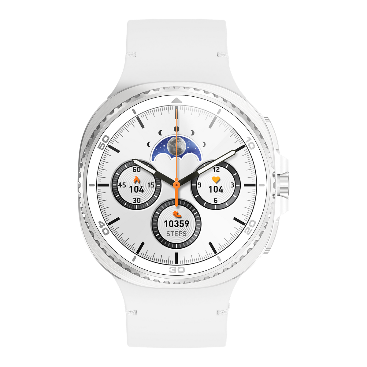 Watch8Classic-SU02 Smart Watch, Full Touch Screen Silicone Sports Wrist Watch for Men Women，White