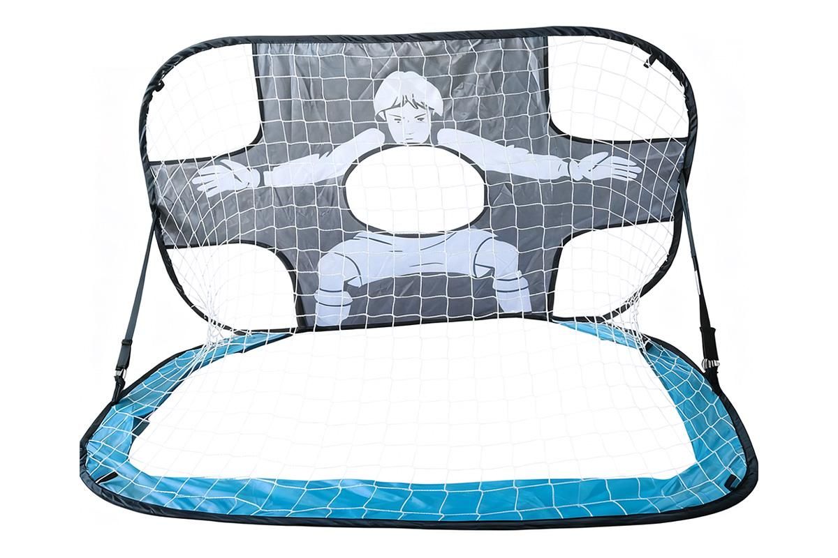 2 in 1 Portable Foldable Soccer Goal with Detachable Target - Blue