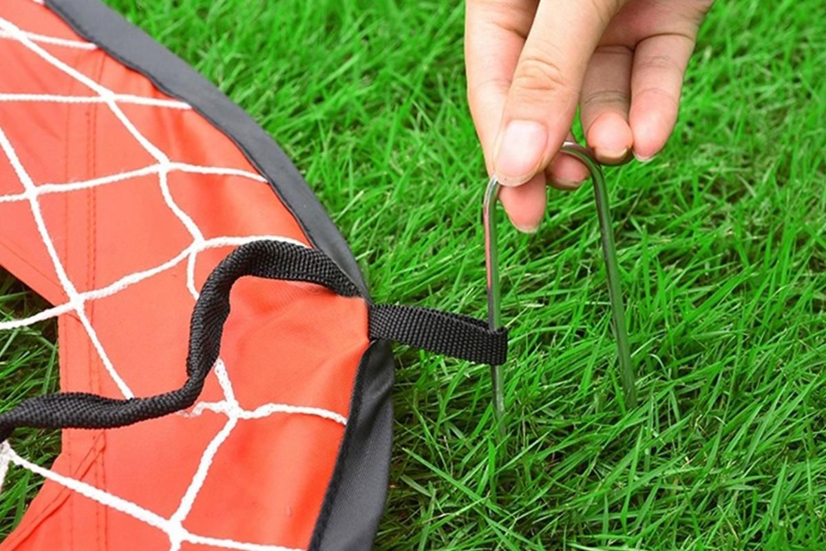 2 in 1 Portable Foldable Soccer Goal with Detachable Target - Red