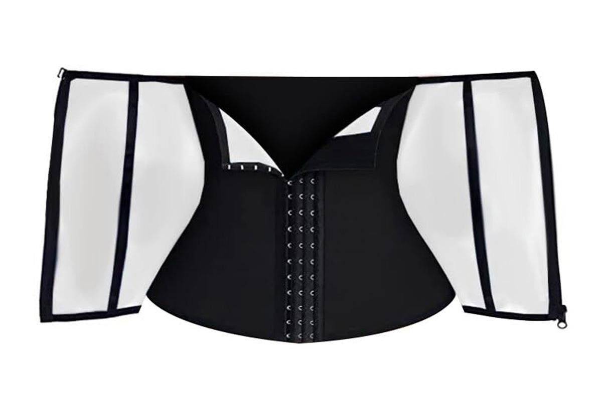 Women's Workout Waist Trainer - 3-Row Hook & Zip Slimming Belt for Yoga & Fitness - Silver & M
