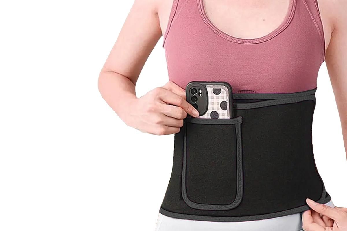 Women Waist Trainer Sweat Band Sport Waist Shaper Belt -Black