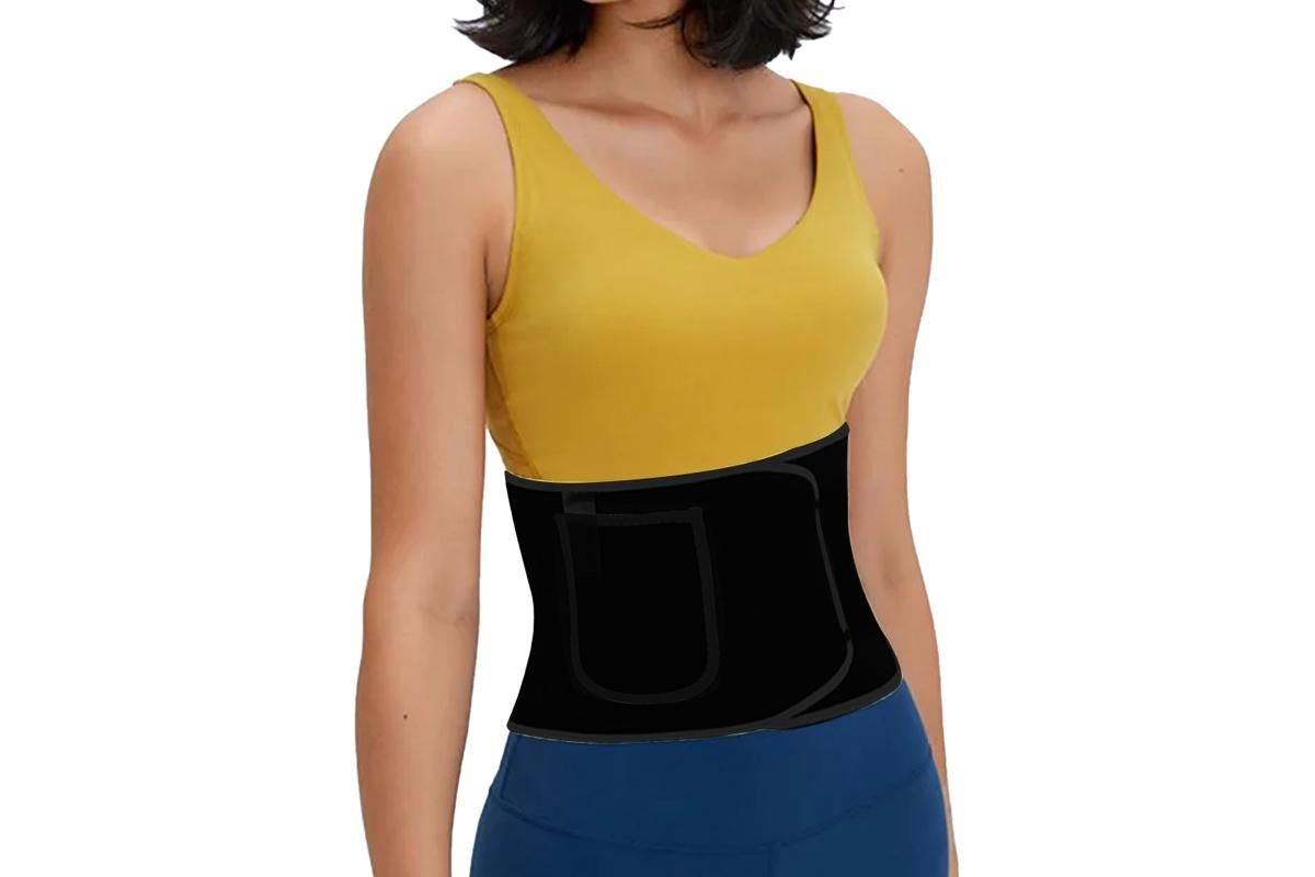 Women Waist Trainer Sweat Band Sport Waist Shaper Belt -Black