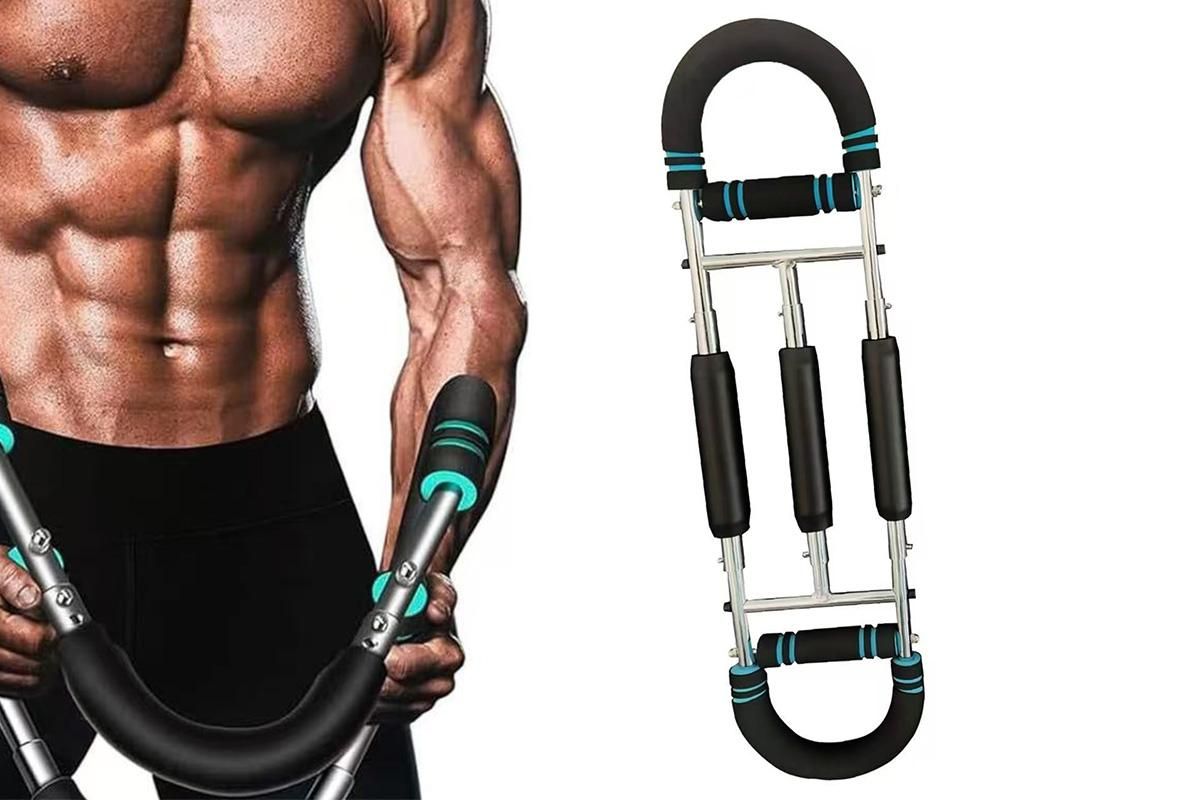 Twister Arm Trainer Adjustable Twister Arm Chest Exerciser With 3 Springs - Blue