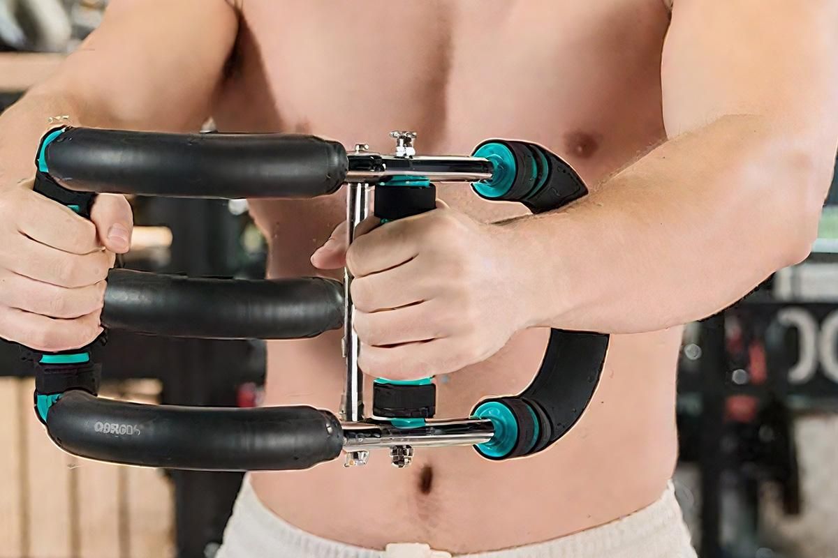 Twister Arm Trainer Adjustable Twister Arm Chest Exerciser With 3 Springs - Blue