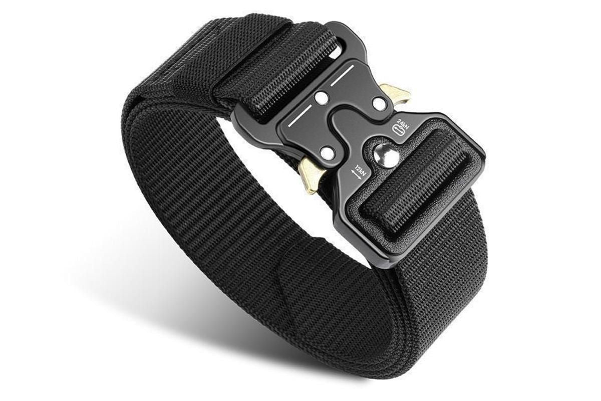 Nylon Tactical Belt Quick-Release for Outdoor Work Daily - Black